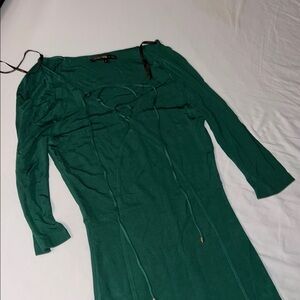 Roberto Cavalli Green Long Sleeve Dress